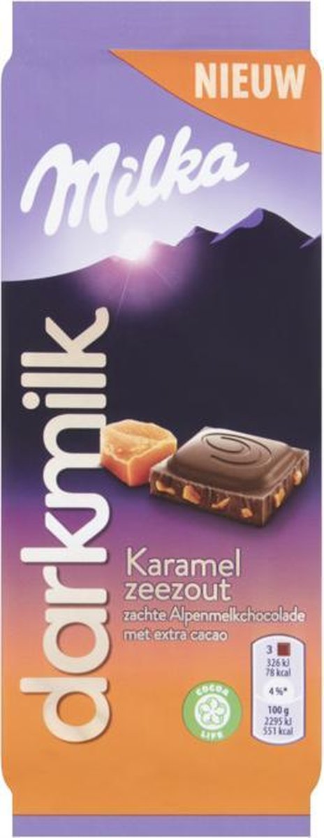 Milka Darkmilk Gezouten Caramel 25x 85 Gram Salted Caramel Chocoladereep Bol Com