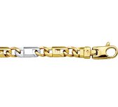 N-joy trendstyle 14k Geel met witgouden heren armband 16330 lengte 21