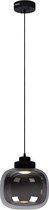 Hanglamp Drop - smoky - Industrieel - Woonkamer / Slaapkamer / Eetkamer - Zwart - rookgrijs glas - Hoogte = 150cm - Glas