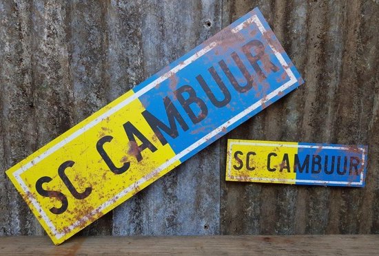 Bord Sc Cambuur Leeuwarden 30 Cm Met Roestlook Retro Vintage Stijl Bol Com