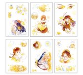 decoratieve stickers | washi stickers | waterverf -  figuren | 10 cm x 15 cm