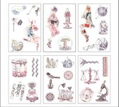 decoratieve stickers | washi stickers | waterverf -  figuren | 10 cm x 15 cm