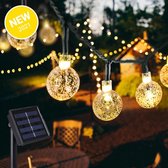 Mondio Tuinverlichting op Zonne-energie – Solar Buitenlamp – 50 LED – Cristal lampjes – 7m – Tuinverlichting – ø2,5cm