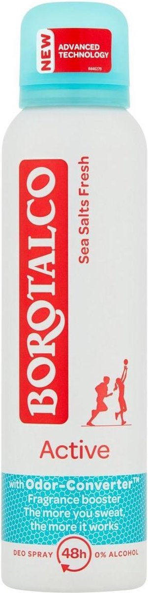 Bol.com Borotalco - Deodorant Spray - Active - Sea Salts Fresh - 0% Alcohol - 150 ml aanbieding