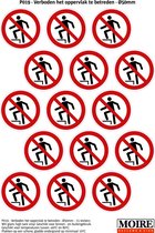 Pictogram sticker 75 stuks P019 - Verboden het oppervlak te betreden - 50 x 50mm - 15 stickers op 1 vel