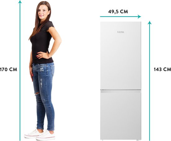 ETNA KCV143WIT - Compacte Koel-vriescombinatie - Wit - 143cm - Vrijstaande Koelkast