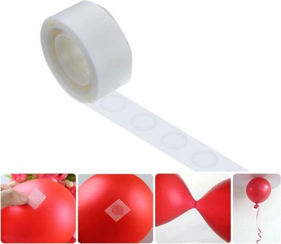 GEAR 3000®  Ballon lijm plakkers 100 stuks - stickers - in plaats van helium tank voor ballonnen