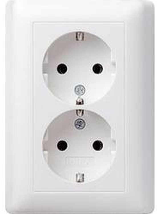 Foto: Gira 078004 wandcontactdoos dubbel inzetstuk system 55 standaard 55 e2 event event clear event opaque esprit cla