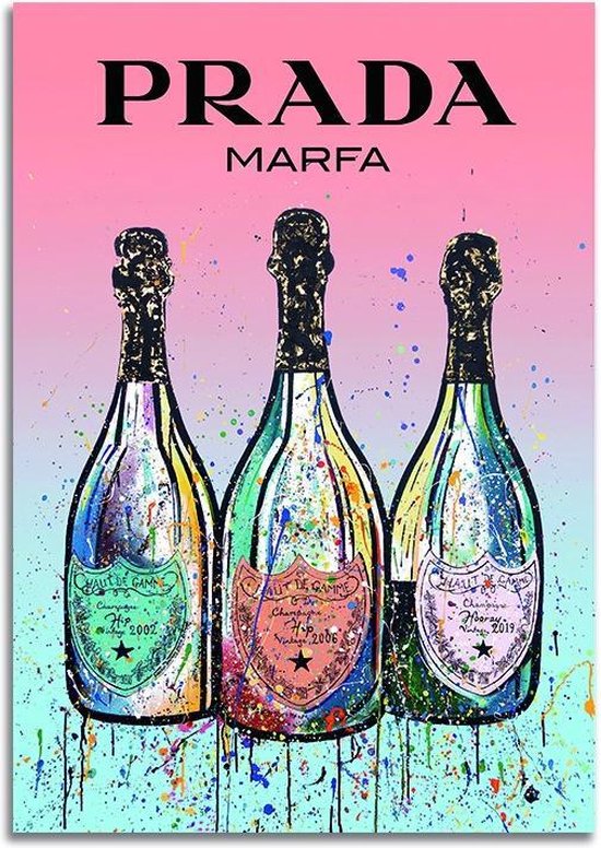 Tissu en toile avec Prada & Dom Perignon Champagne taille 70x90CM *  UNIQUEMENT TISSU... | bol.com