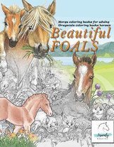 BEAUTiFUL FOALS horse coloring books for adults grayscale coloring books horses