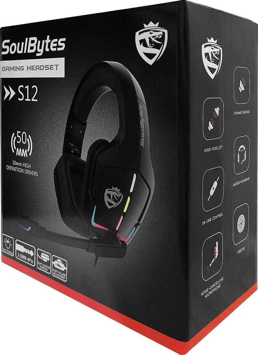 SoulBytes S12 RGB gaming headset met stereo microfoon voor PS4-laptops-Xbox  One -Zwart | bol.com