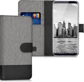 kwmobile telefoonhoesje voor Samsung Galaxy S8 - Hoesje met pasjeshouder in grijs / zwart - Case met portemonnee