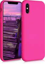 kwmobile telefoonhoesje voor Apple iPhone XS - Hoesje voor smartphone - Back cover in neon roze