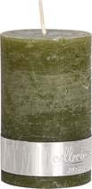 PTMD Rustic olive green pillar candle 8x5
