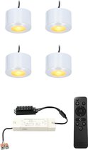 Complete set 4x3W dimbare LED in/opbouwspots Navarra IP44