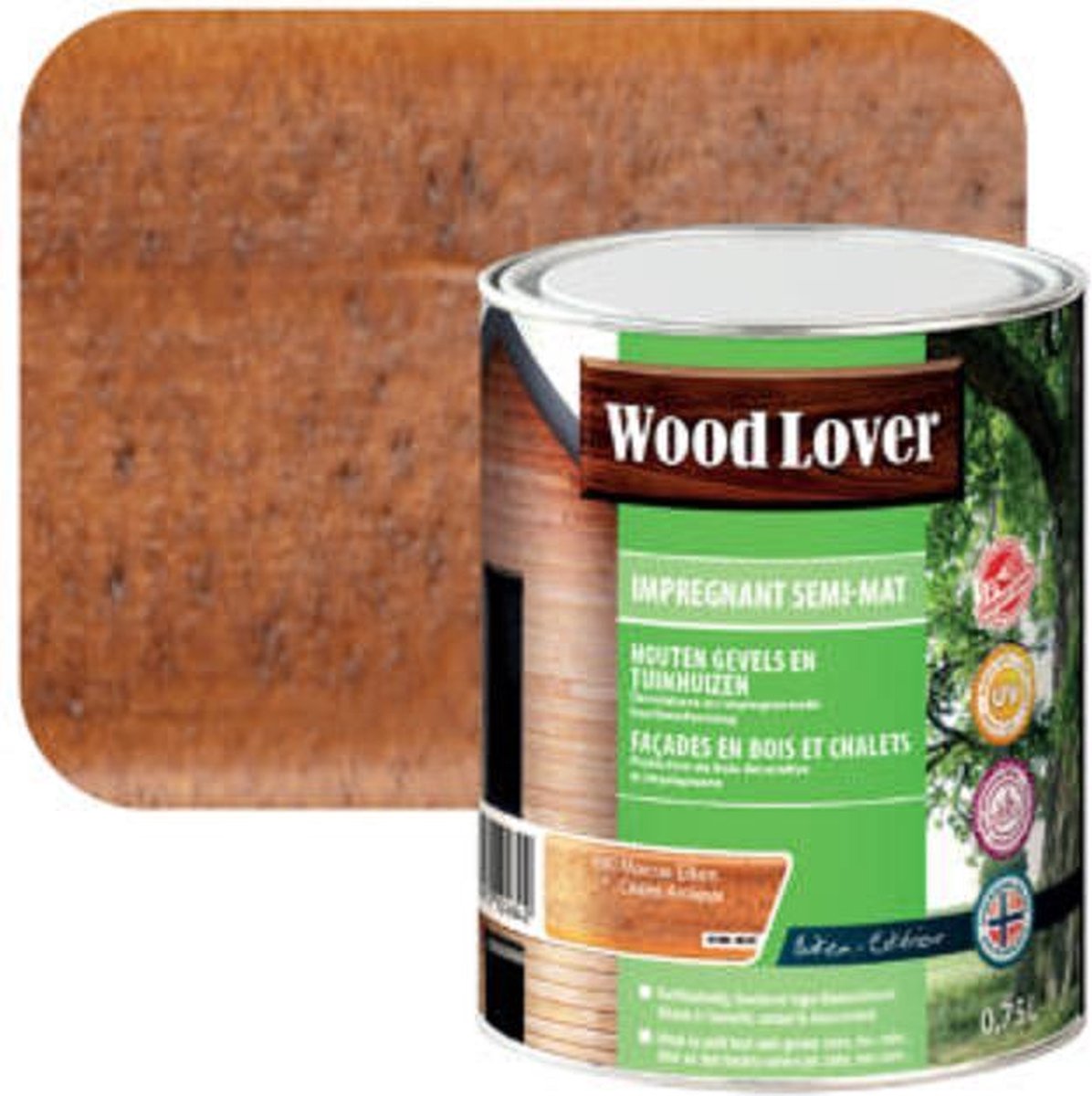 WoodLover Impregnant Semi mat - Beits - Transparante 2 lagige beits in natuur kleuren - 690 - Moeras Eiken - 0,75 l