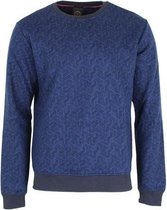 Haze&Finn Pullover Ronde Hals Navy Blauw (MU15-0401 - Navy-MonacoBlue3DGraphic)