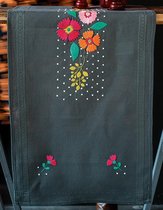 Borduurpakket tafelloper kleurige bloemen van Vervaco pn-0170738 voorbedrukt