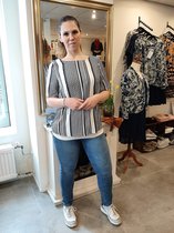 Only Carmakoma Carmarrakesh Top/Shirt Zwart/wit Maat 48