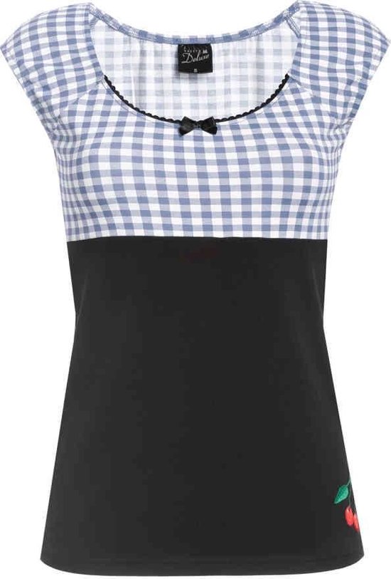 Pussy Deluxe Top Blue Plaid Evie Multicolours