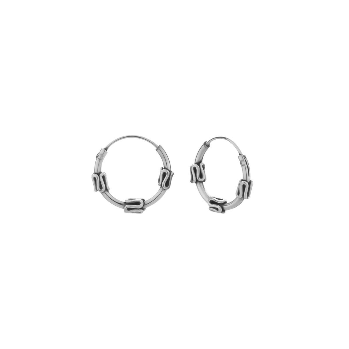 WeLoveSilver - Zilveren oorringen - Bali stijl - Slingermotief - 12 mm