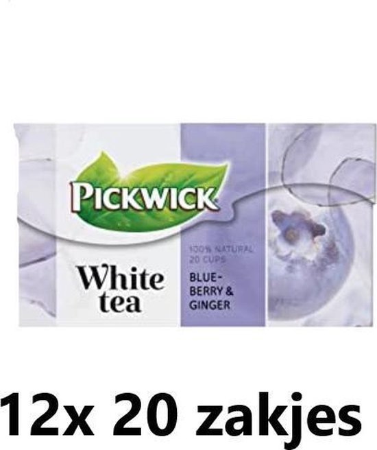 Pickwick thee White tea Blueberry Ginger multipak 12x 20 zakjes