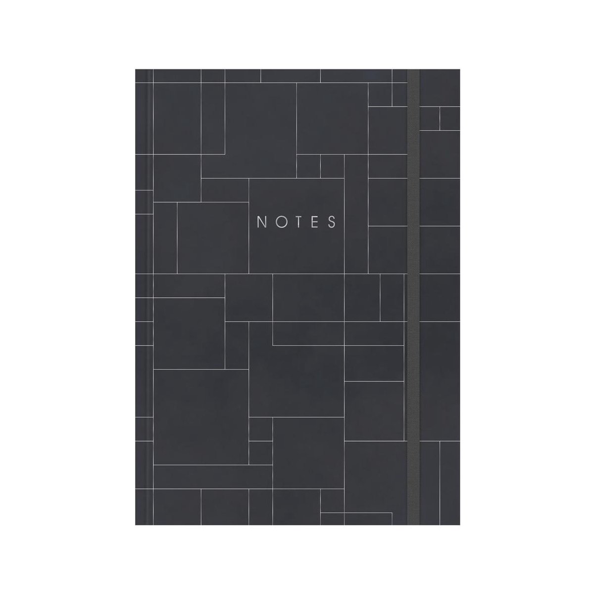Hobbit - Notitieboek - Donkergrijs met zilverfolie vierkanten - Hardcover - A4 (21 x 29,7 cm)