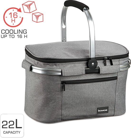 bomoe koeltas picknickmand opvouwbaar IceBreezer K37 – 37,5x25x23,5 cm – 22 liter – perfect voor barbecues of boodschappen