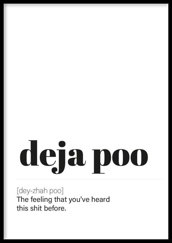 Poster Deja - 30x40 cm - WC poster - | bol.com