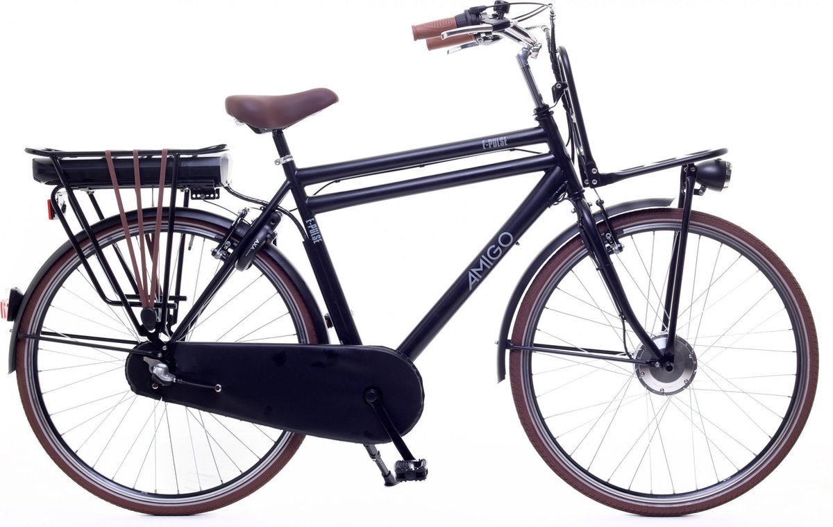Amigo E-Pulse - Elektrische transportfiets voor heren - Met 3 versnellingen - Matzwart