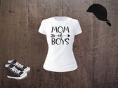 Mom of Boys - Shirt Dames – Grappig Moederdag shirt Dames – Perfect  tshirt cadeau - Geboorte  – Shirt print korte mouw - kleding Maat 36-44 - Moederdag kado