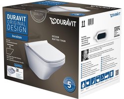 Duravit DuraStyle hangtoilet – Rimless – verdekte bevestiging – diepte 54 cm – met softclose zitting – glans wit