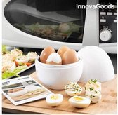 Innovagoods Cuiseur à œufs pour micro-ondes avec recette Boilegg, blanc