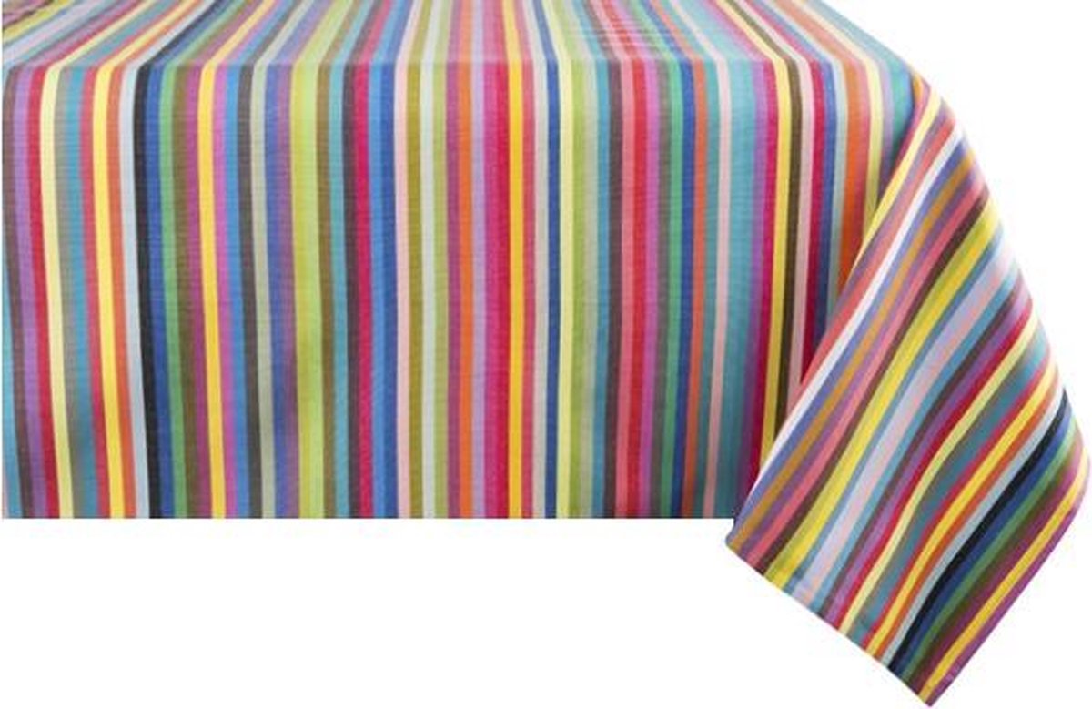 Kleurmeester.nl | Tafelkleed Salvador - Katoen | 160 cm x 300 cm | Multicolor Gestreept
