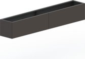 MySteel Gepoedercoat staal plantenbak Texas xxl 2400x300 Inclusief Bodemplaat - Kleur: RAL9005 (zwart) - Hoogte: 800mm