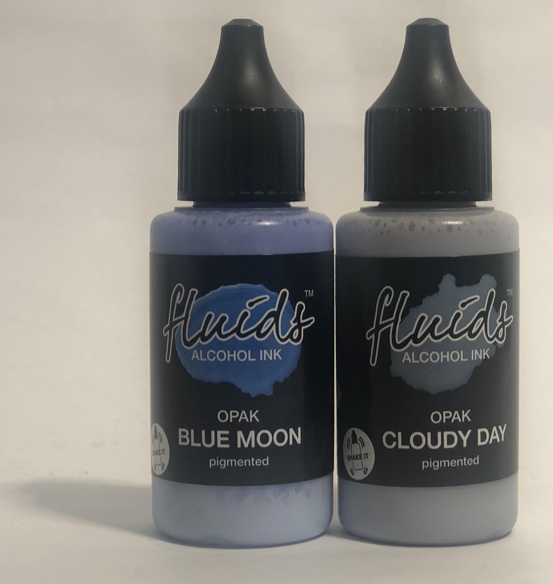 Mixed media alcohol inkt 30ml - set van 2 kleuren 'wolken en blauwe maan'