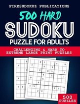 500 Hard Sudoku Puzzle For Adults