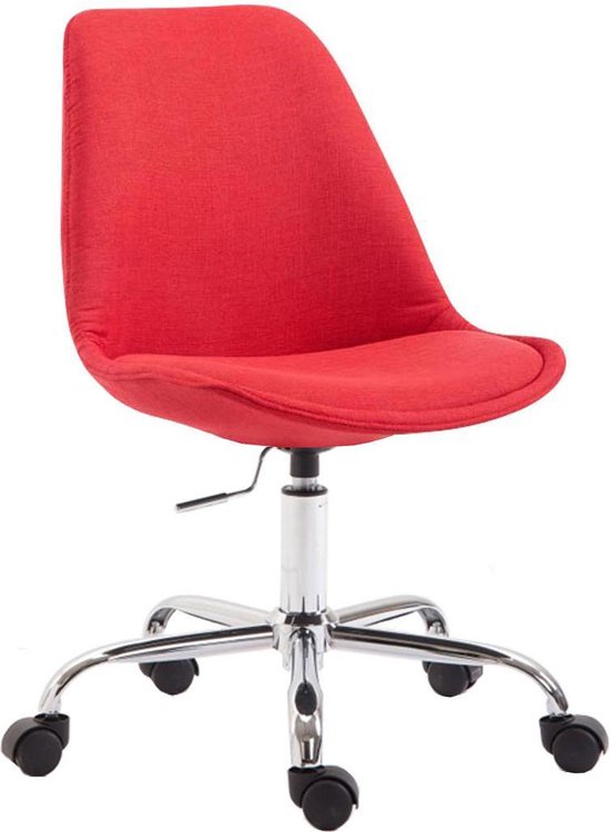 Bureaustoel - Stoel - Scandinavisch design - In hoogte verstelbaar - Stof - Rood - 48x54x91 cm