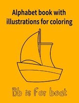 Alphabet book with illustrations for coloring
