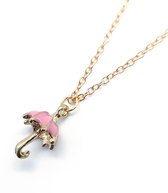 Ketting  Meisje- Paraplu- Lila- Goud- Kind- LiLaLove