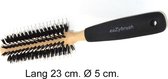 eaZybrush Professional Föhnborstel - Haarborstel -Echt Haar- versterkt met nylonfiber pennen - Rond - Lang 23 cm.-Ø 5 cm.