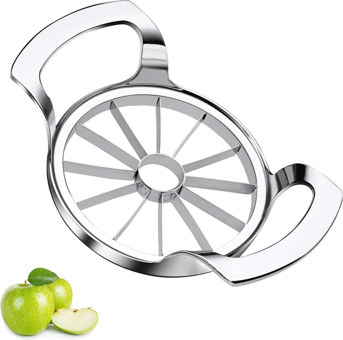 Coupe Pomme, Eplucheur de Pommes 12 Lames, Coupe-Fruits 10 cm avec Acier  Inoxydable Idéal pour Les Pommes et Les Poires (Argent) 