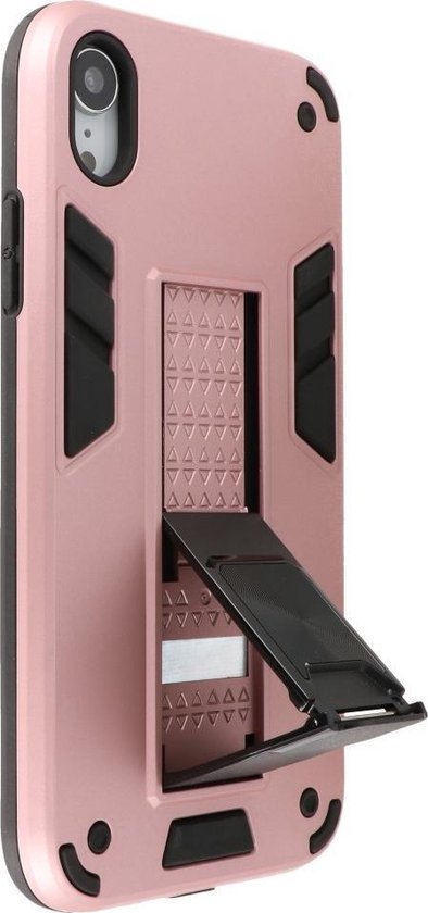 Coque iPhone XR - Tough Armor Hardcase - Coque de téléphone avec fonction de support - Couverture arrière Bestcases - Rose