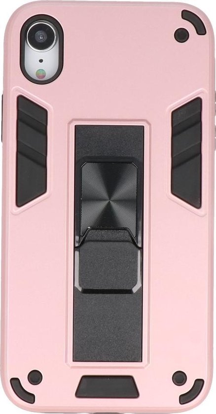 Coque iPhone XR - Tough Armor Hardcase - Coque de téléphone avec fonction de support - Couverture arrière Bestcases - Rose