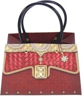 2x Giftbag rood klein 21x14x10cm