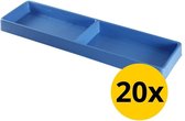 Datona® Vakverdeling lang met 2 compartimenten - 20 stuks - Blauw