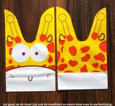 50x Sacs de fête - Girafe 13 x 22 cm - Sachets cadeaux en plastique - Sachets de bonbons - Sachets de biscuits - Biscuit - Sachets de biscuits - Anniversaire d'enfant - Girafe