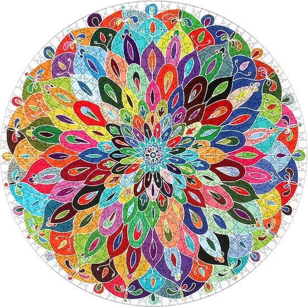 bol.com | Ronde Puzzel Mandala - 1000 stukjes - Regenboog - 68x68cm