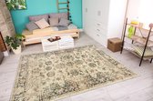 Aledin Carpets Kazan - Vintage - Vloerkleed 160x230 cm - Laagpolig - Tapijten woonkamer - Beige