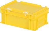 Stapelbak met deksel - 300x200xH133mm - geel